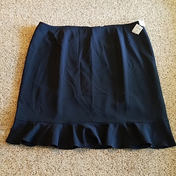 Tahari ASL Skirts Tahari Asl Nwt Navy Blue Skirt With Bottom Flounce Poshmark
